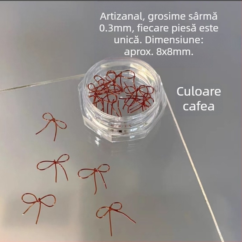 Bijuterii pentru unghii: funda din plastic, produs finit, seria Prințesa, stil drăguț și minimalist