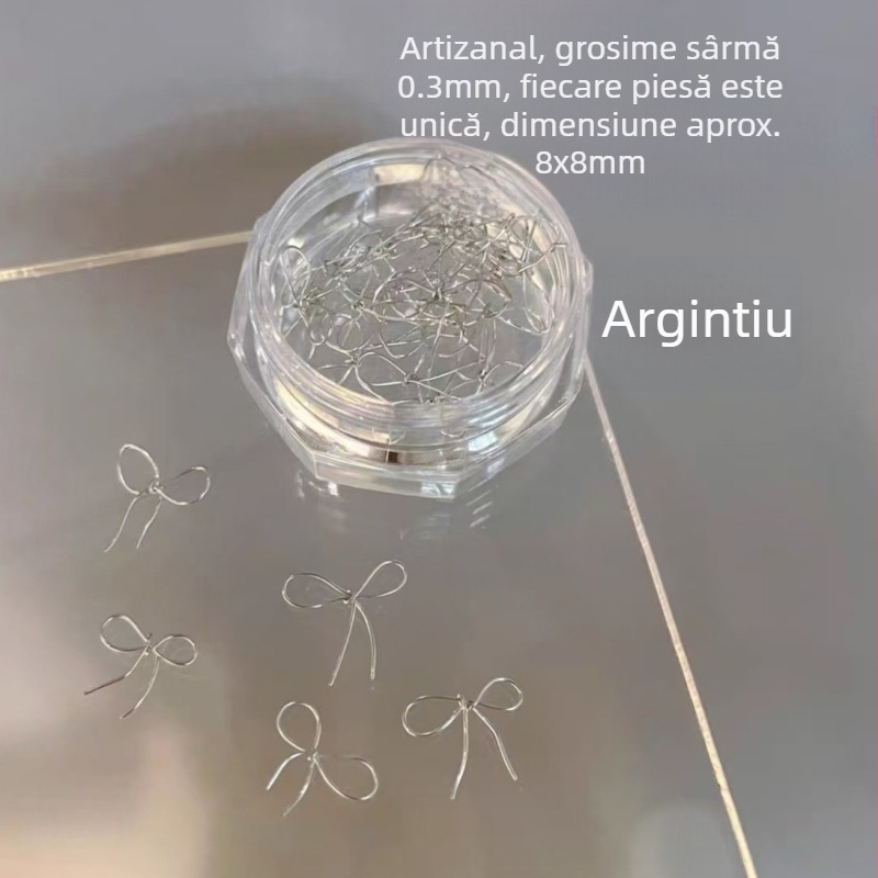 Bijuterii pentru unghii: funda din plastic, produs finit, seria Prințesa, stil drăguț și minimalist