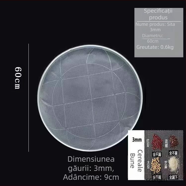 Sită rotundă din sârmă pentru grădină, filtrare a solului, nisipului și pietrișului – uz casnic și industrial