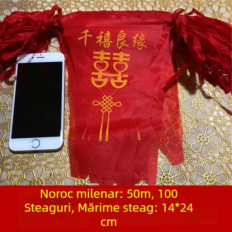 Ghirlandă cu steaguri triunghiulare pentru nunți și deschideri, decor colorat pentru evenimente