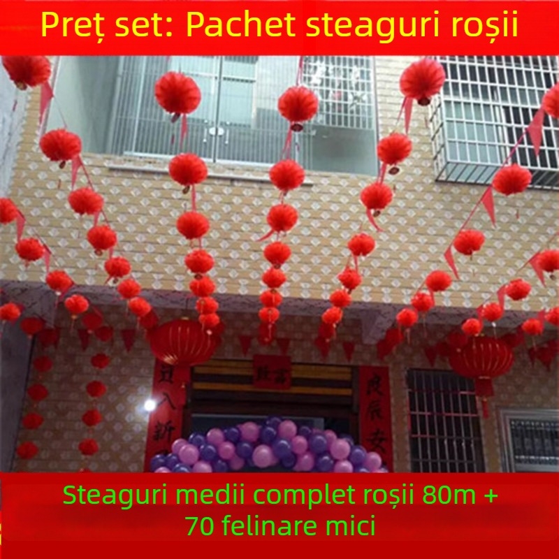 Ghirlandă cu steaguri triunghiulare pentru nunți și deschideri, decor colorat pentru evenimente