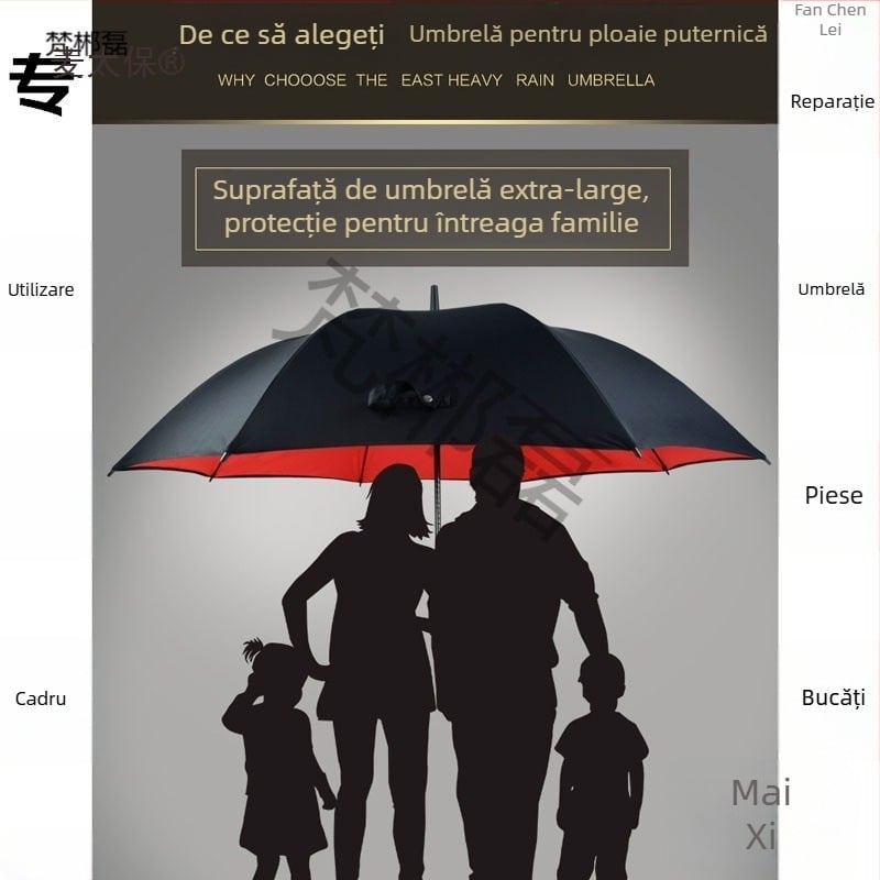 Accesorii pentru umbrelă cu 8 brațe și tijă lungă, pentru parasol solar și umbrelă de golf, mâner drept, tije din fibră