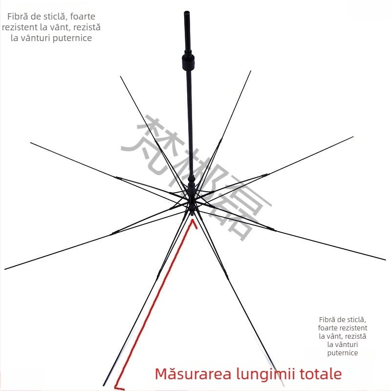 Accesorii pentru umbrelă cu 8 brațe și tijă lungă, pentru parasol solar și umbrelă de golf, mâner drept, tije din fibră