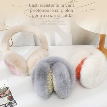 Protecții pentru urechi din pluș, unisex, pentru iarnă, calde și pliabile, pentru studenți