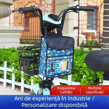 Geantă frontală pentru bicicletă, rezistentă la apă, cu buzunar pentru ecran tactil, capacitate mare, compartimentare 3D, reglabilă