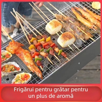 Gratar cu cărbune pentru uz casnic, suport pliabil pentru frigărui, grătar exterior în formă de V, set portabil în diferite dimensiuni