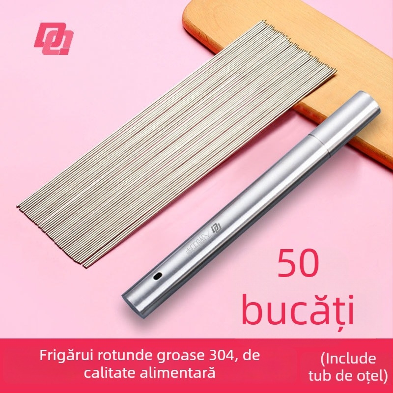 Frigărui pentru grătar, 35 cm, din oțel inoxidabil 304, secțiune plată, grosime mare, pentru miel și aripioare de pui