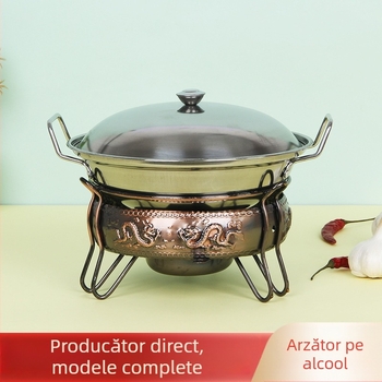 Foc de alcool portabil și set de oale pentru gătit uscat – pentru cămin