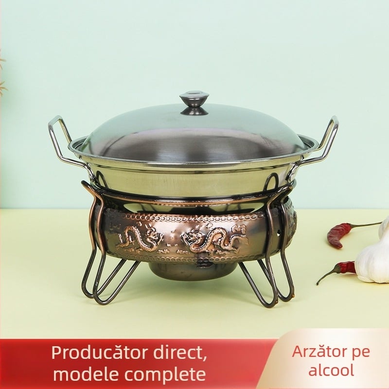 Foc de alcool portabil și set de oale pentru gătit uscat – pentru cămin