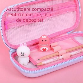 Ascuțitor de creioane cu design drăguț de animal, manual, PVC și metal