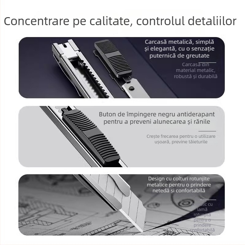 Cuțit de Artă cu lamă argintie, mic, ascuțit, pentru studenți la artă și desen, lucrat manual, cutter pentru deschiderea cutiilor