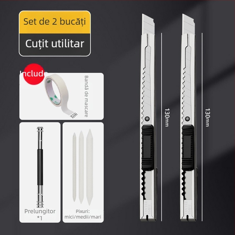 Cuțit de Artă cu lamă argintie, mic, ascuțit, pentru studenți la artă și desen, lucrat manual, cutter pentru deschiderea cutiilor