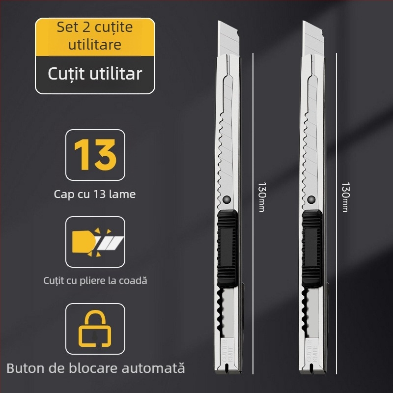 Cuțit de Artă cu lamă argintie, mic, ascuțit, pentru studenți la artă și desen, lucrat manual, cutter pentru deschiderea cutiilor