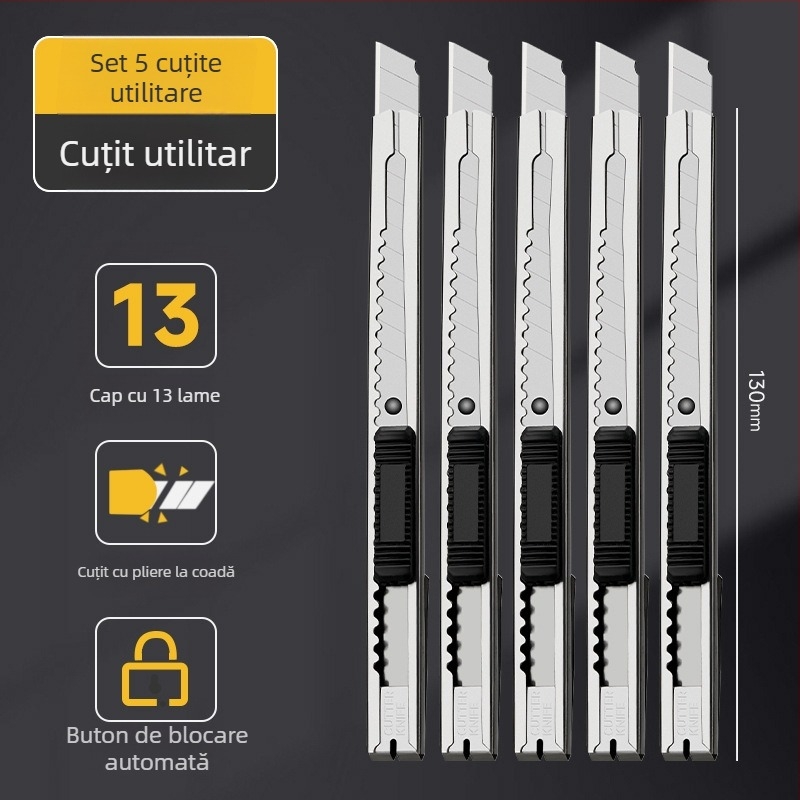 Cuțit de Artă cu lamă argintie, mic, ascuțit, pentru studenți la artă și desen, lucrat manual, cutter pentru deschiderea cutiilor