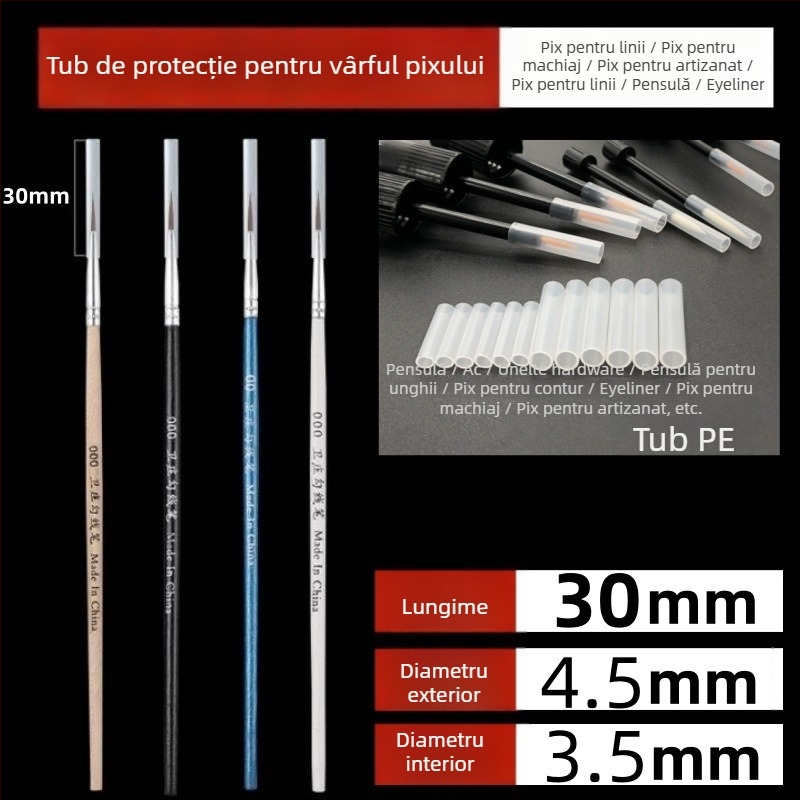Capac din plastic pentru capetele pensulelor: eyeliner, sprâncene și manichiură