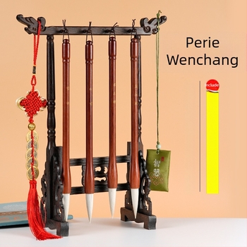 Pensulă de caligrafie Wenchang cu păr de oaie mare și suport pentru pensule – decor de birou pentru elevi, simbol al succesului la examene și progresului în carieră