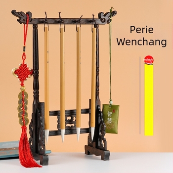 Pensulă de caligrafie Wenchang cu păr de oaie mare și suport pentru pensule – decor de birou pentru elevi, simbol al succesului la examene și progresului în carieră