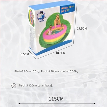 Piscină gonflabilă pentru bebeluși din PVC gros, în culori curcubeu, pentru uz casnic