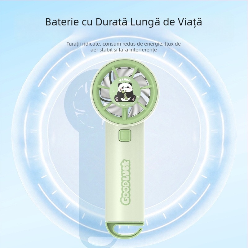 Ventilator mini USB, silențios, dual-use: mâner și birou, purtare la gât, pentru interior și exterior