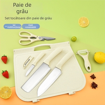 Set de cuțite pentru bucătărie cu tocător — set complet pentru uz casnic și în aer liber, cuțite pentru carne și fructe