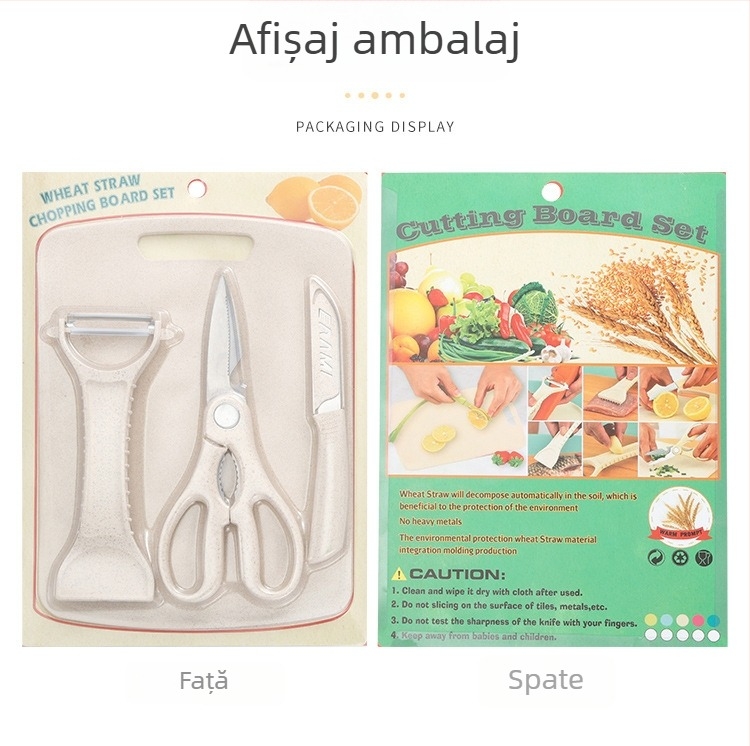 Set de cuțite pentru bucătărie cu tocător — set complet pentru uz casnic și în aer liber, cuțite pentru carne și fructe