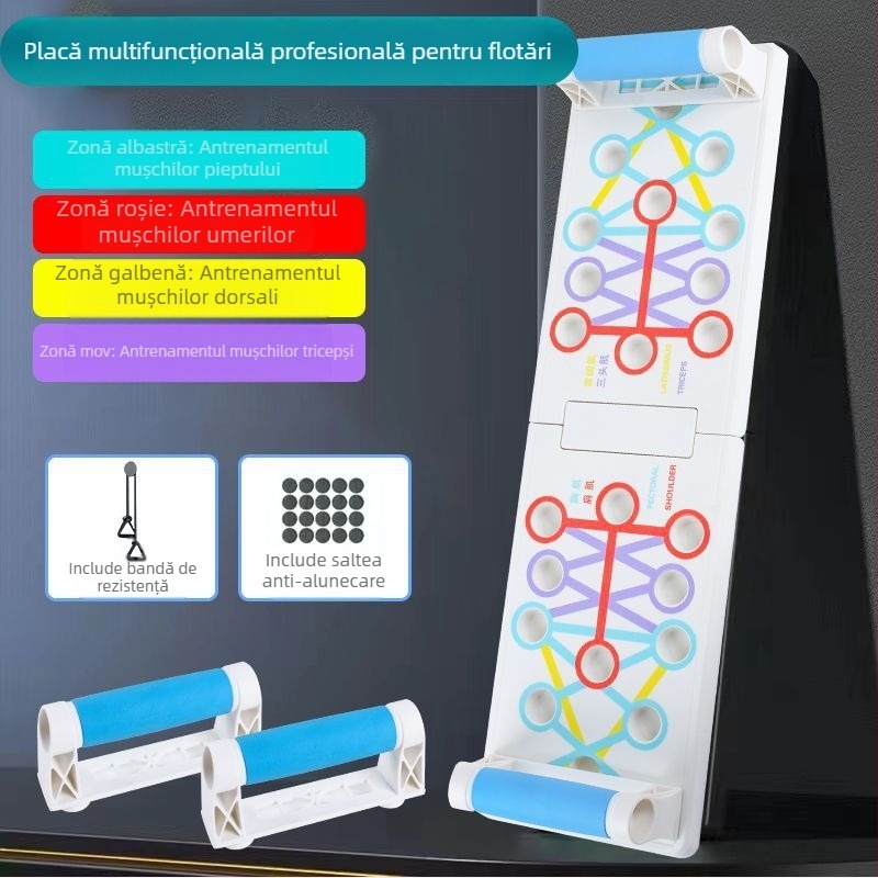 Placă multifuncțională pentru flotări pentru adulți, cadru de susținere pliabil, antrenor pentru mușchii pieptului, suport plat