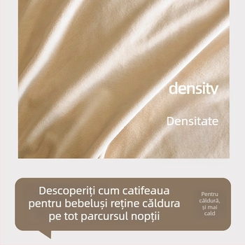 Grain set de lenjerie pentru bebeluși din catifea, patru piese, iarnă, culoare solidă