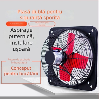 Ventilator de evacuare pentru bucătărie și baie, tip fereastră, ventilator industrial puternic, 12 inci