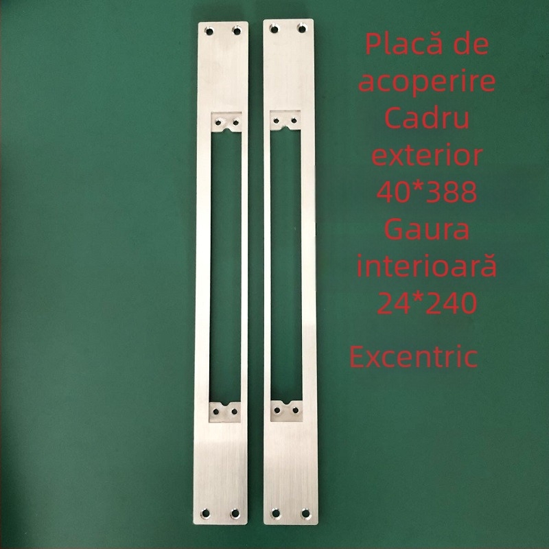 Set de plăci de acoperire pentru corpul lacătului din oțel inoxidabil – A02, design modern minimalist, plăci ghidaj, margine și plăci pentru cadrul ușii pentru amprentă