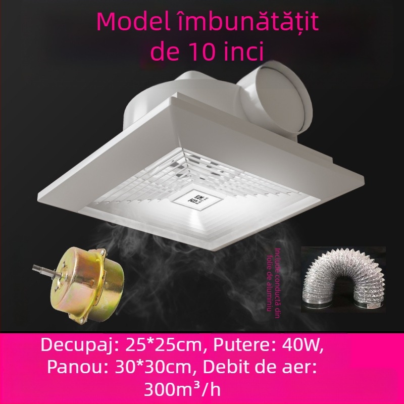 Ventilator de tavan pentru baie, extractor puternic pentru tavan din gips-carton