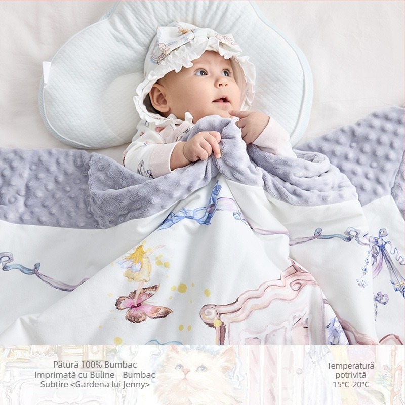 Domiamia pătură Bean fleece pentru nou-născuți și copii – pentru toate anotimpurile, stil minimalist modern