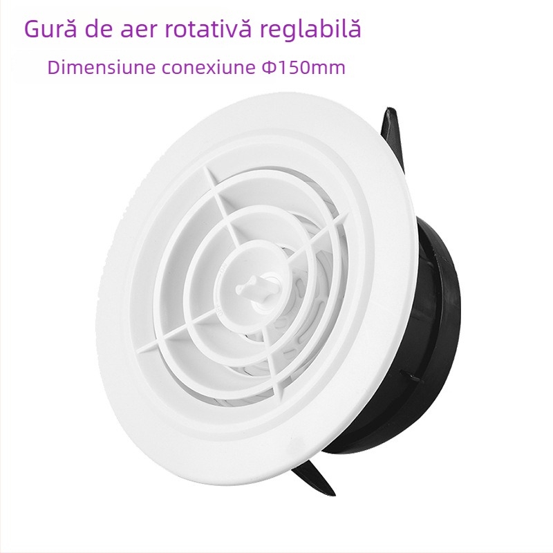 Ventil de aer proaspăt din ABS pentru conducte interioare, tip disc