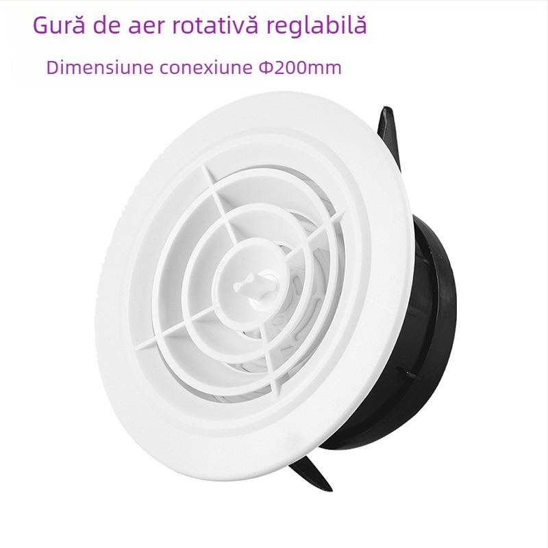Ventil de aer proaspăt din ABS pentru conducte interioare, tip disc