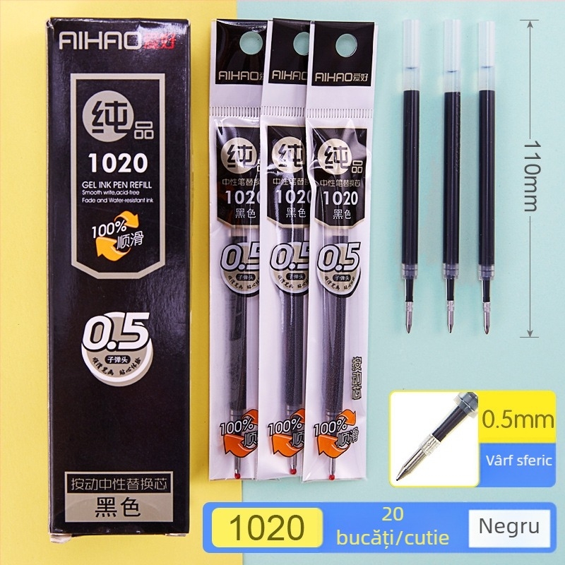 Reîncărcare pix Hobby pentru cerneală pe bază de apă, negru, vârf de tip glonț albastru cristal, pentru elevi