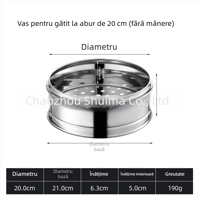 Aburi din oțel inoxidabil, mic, cu mânere duble, coș de aburi pentru gătit la aburi, pentru uz casnic și comercial