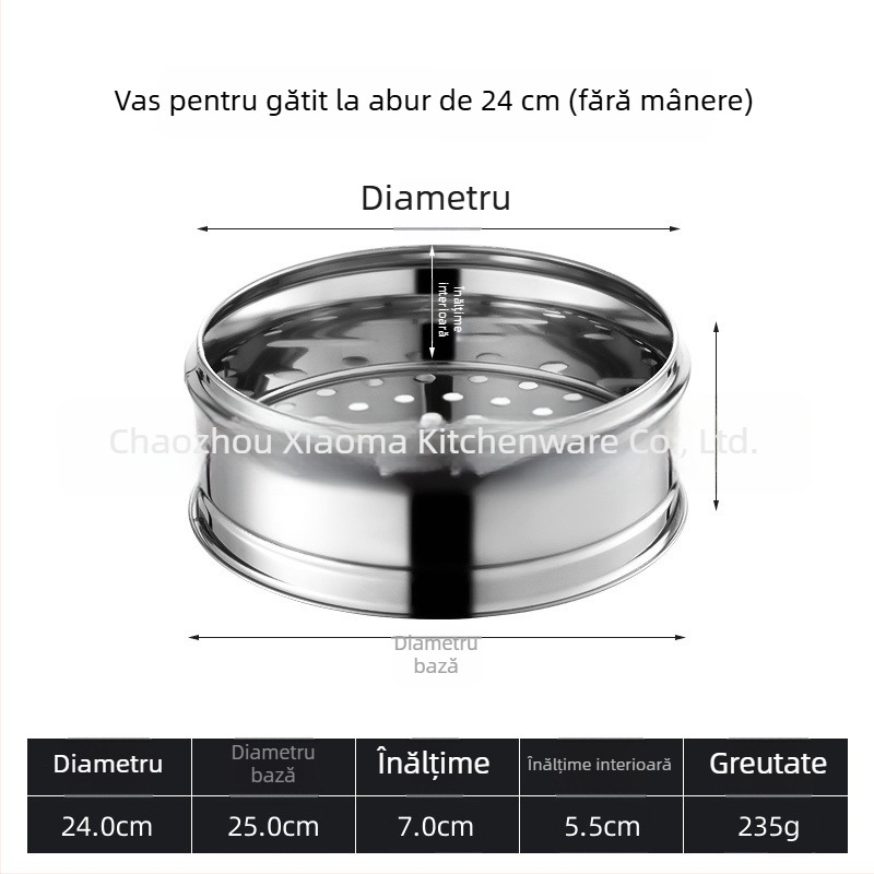 Aburi din oțel inoxidabil, mic, cu mânere duble, coș de aburi pentru gătit la aburi, pentru uz casnic și comercial