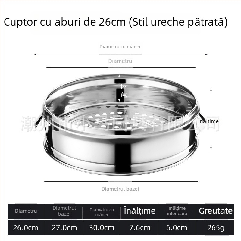 Aburi din oțel inoxidabil, mic, cu mânere duble, coș de aburi pentru gătit la aburi, pentru uz casnic și comercial