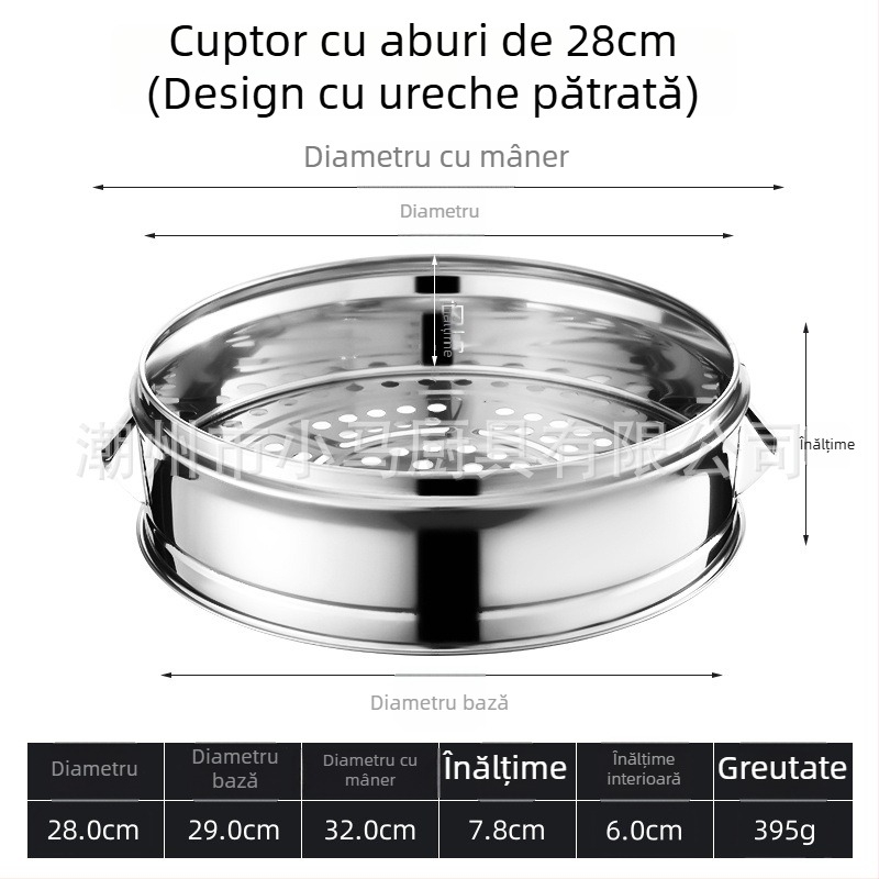 Aburi din oțel inoxidabil, mic, cu mânere duble, coș de aburi pentru gătit la aburi, pentru uz casnic și comercial