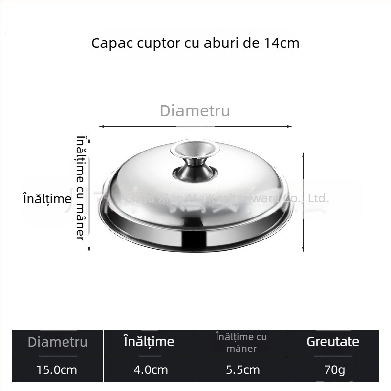 Aburi din oțel inoxidabil, mic, cu mânere duble, coș de aburi pentru gătit la aburi, pentru uz casnic și comercial