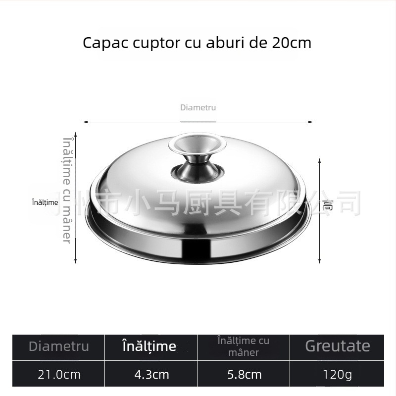 Aburi din oțel inoxidabil, mic, cu mânere duble, coș de aburi pentru gătit la aburi, pentru uz casnic și comercial