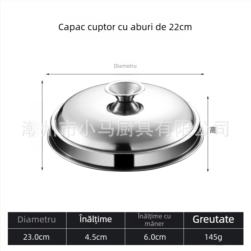 Aburi din oțel inoxidabil, mic, cu mânere duble, coș de aburi pentru gătit la aburi, pentru uz casnic și comercial