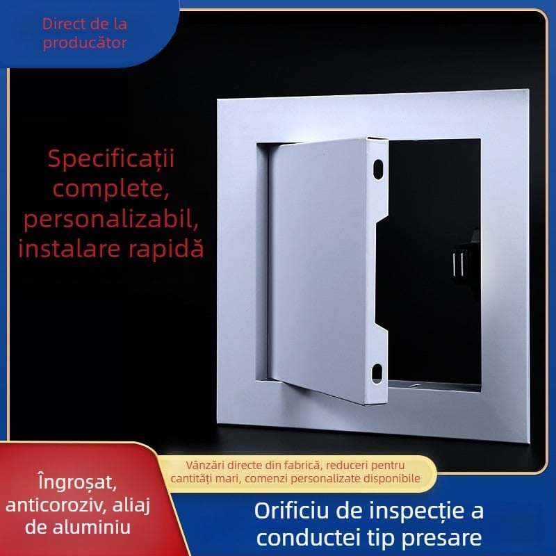 Capac de acces din aliaj de aluminiu, cu prindere magnetică, pentru inspecția conductelor din baie