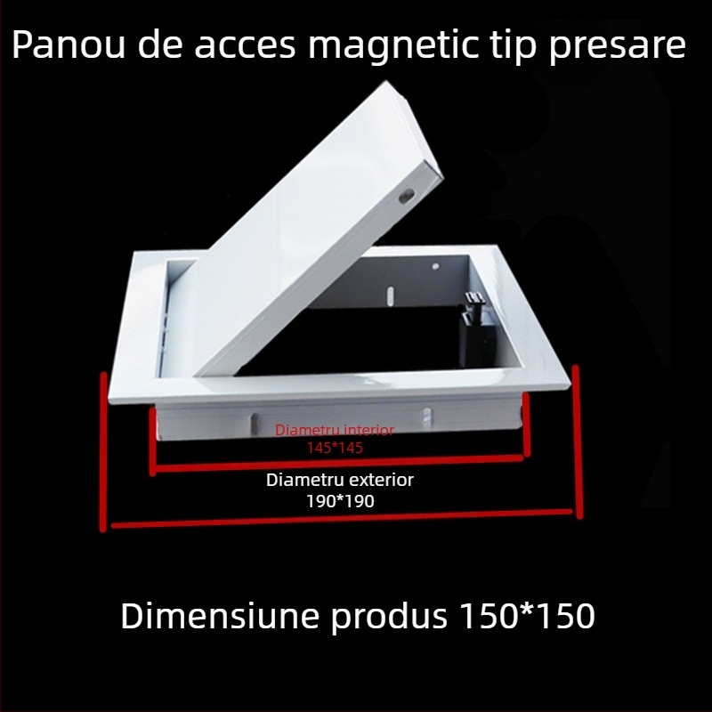 Capac de acces din aliaj de aluminiu, cu prindere magnetică, pentru inspecția conductelor din baie