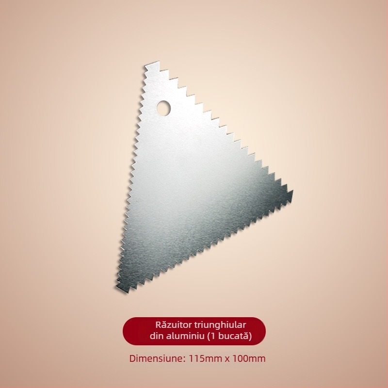 Instrumente de panificație din plastic alimentar: spatule pentru cremă și prăjituri, cuțit pentru rulourile de orez, șpachtă moale cu formă trapezoidală semicirculară.