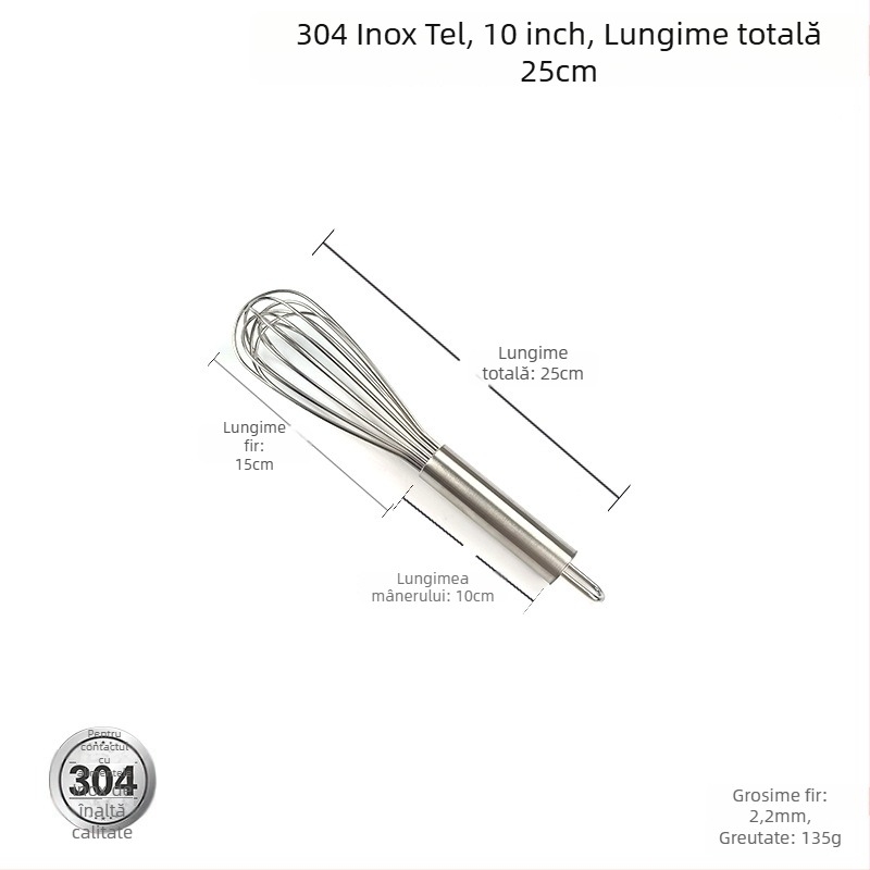 Bătător manual pentru ouă din oțel inoxidabil 304/201, compact mini, pentru uz casnic, semi-automat
