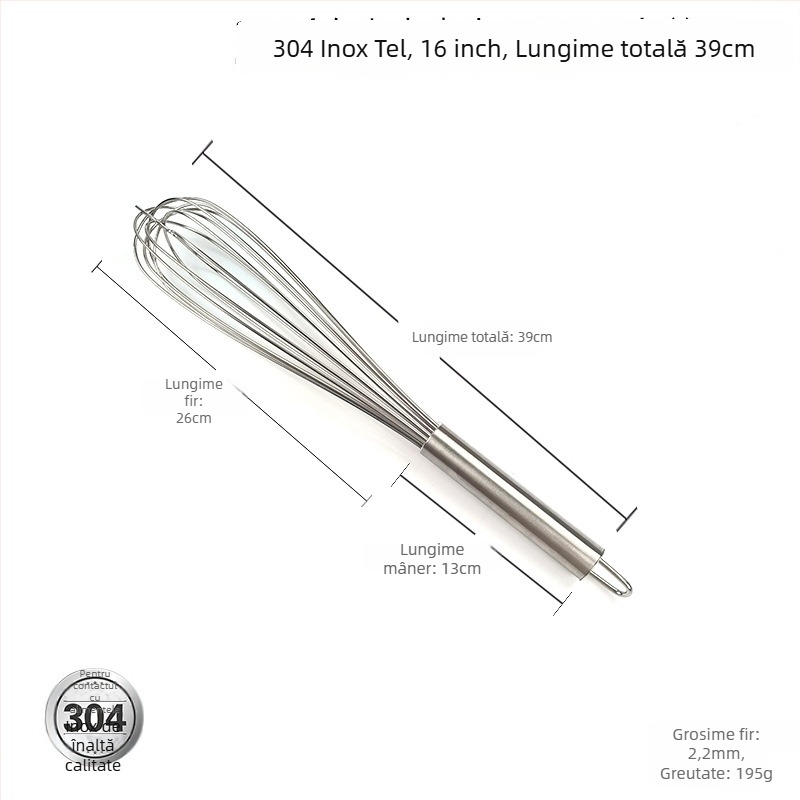 Bătător manual pentru ouă din oțel inoxidabil 304/201, compact mini, pentru uz casnic, semi-automat