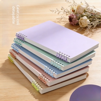 Carnet cu spiral în stil Morandi, plăcut la atingere, spiral detașabil, pentru elevi de gimnaziu