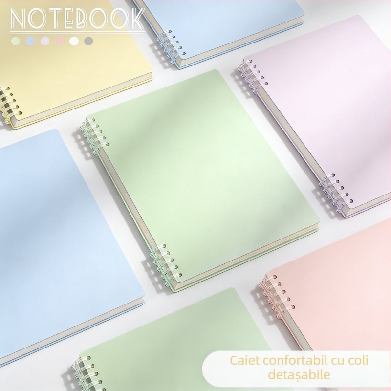Carnet cu spiral în stil Morandi, plăcut la atingere, spiral detașabil, pentru elevi de gimnaziu