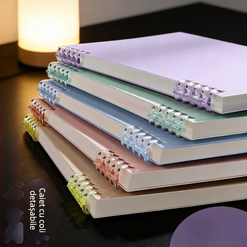 Carnet cu spiral în stil Morandi, plăcut la atingere, spiral detașabil, pentru elevi de gimnaziu