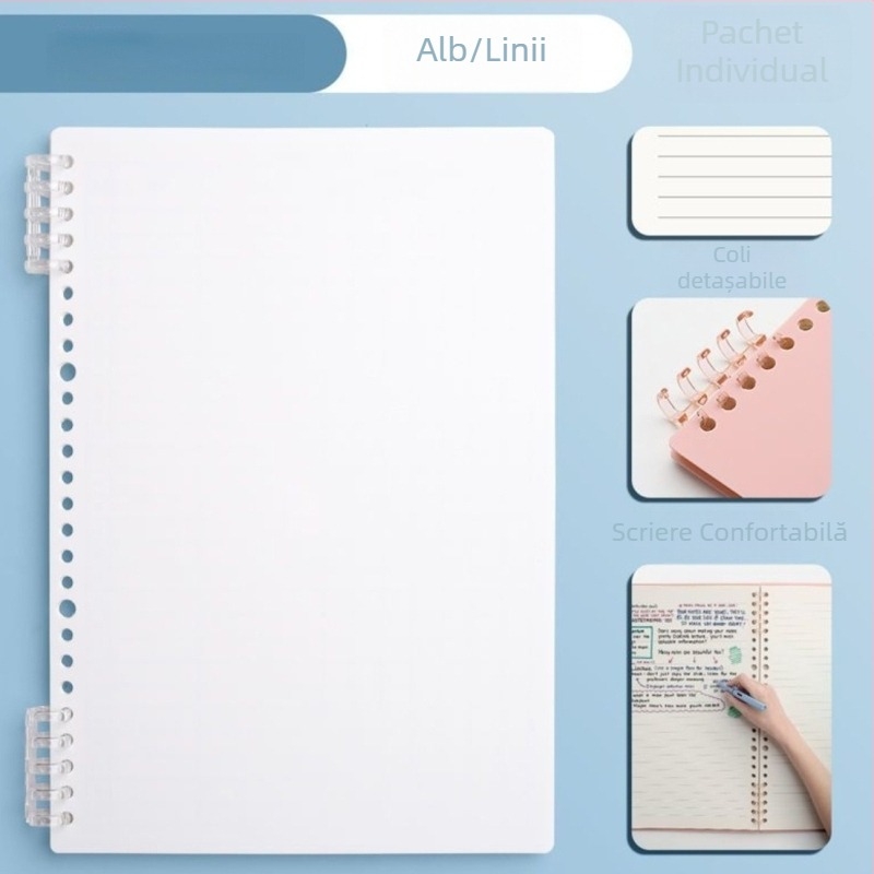Carnet cu spiral în stil Morandi, plăcut la atingere, spiral detașabil, pentru elevi de gimnaziu